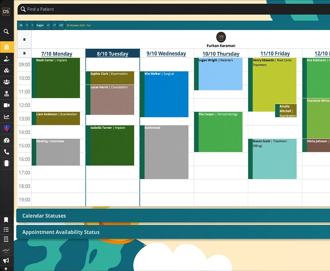 DentSoft appointment calendar