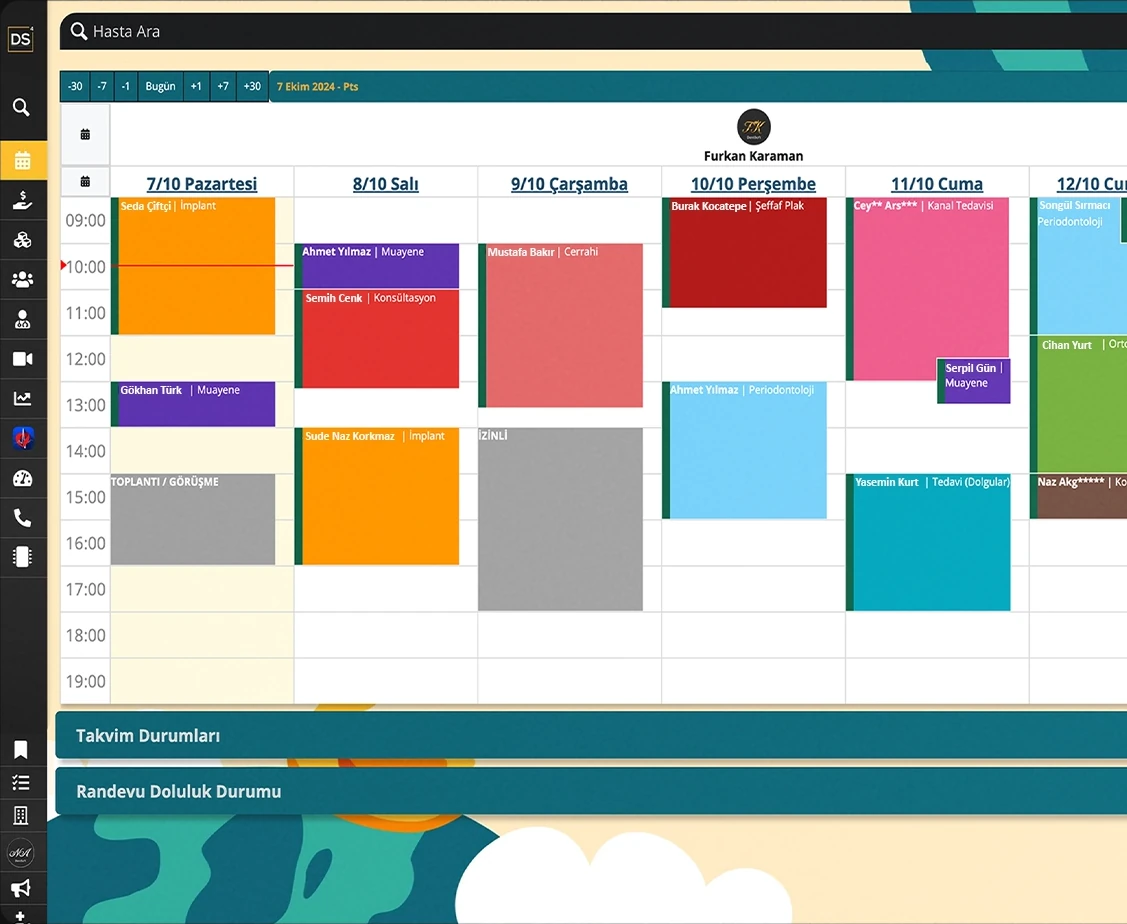 DentSoft randevu takvimi