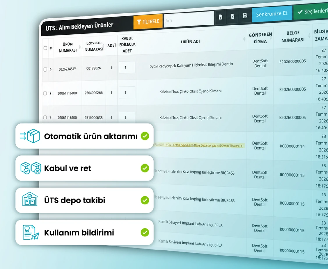 DentSoft ÜTS entegrasyonu
